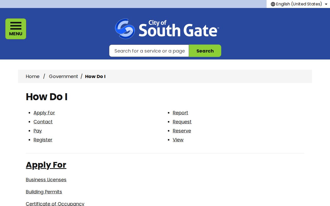 South Gate residents directory city records links