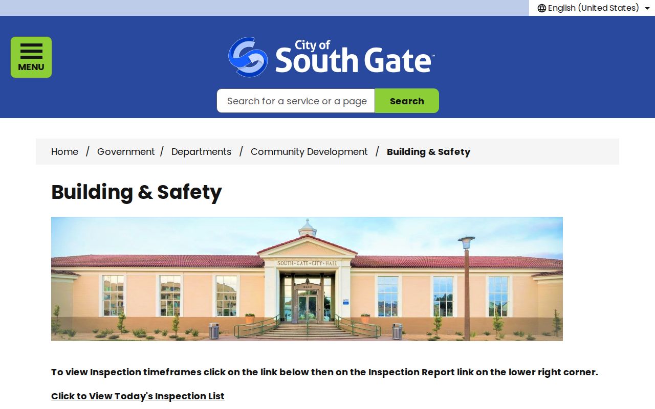South Gate street directory Building and Safety address records