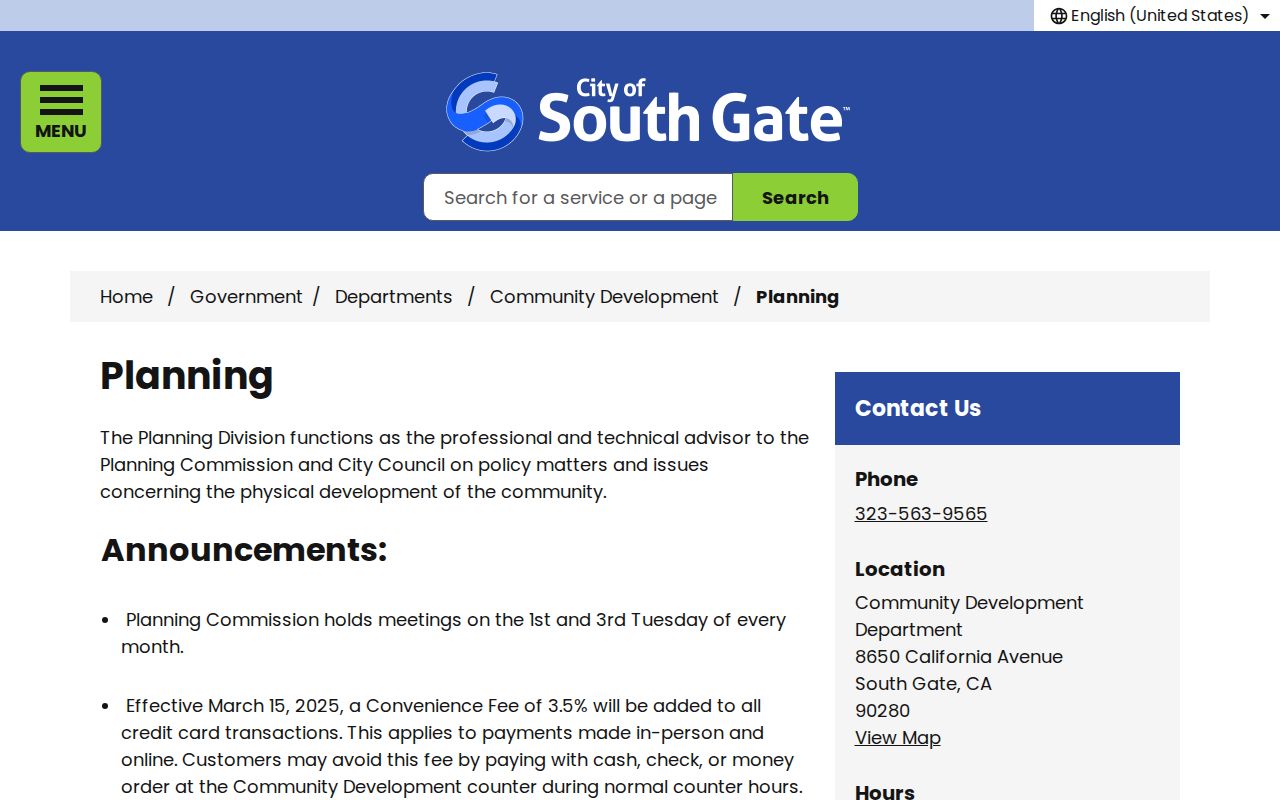 South Gate ZIP code directory planning and boundary information